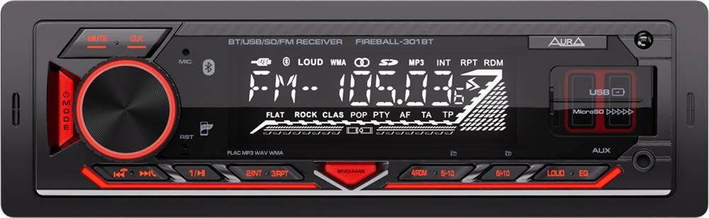 Автомагнитола AURA FIREBALL-301BT USB/SD ресивер