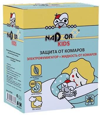NADZOR Комплект от комаров для детей-45 ночей (Электрофумигатор+жидкость) DET1245