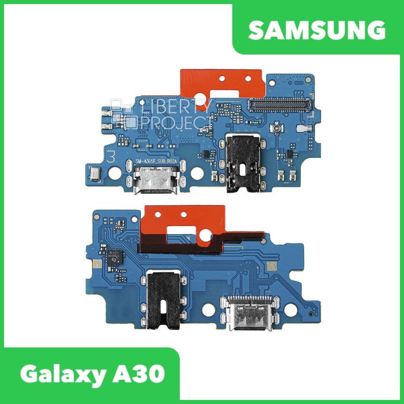 Шлейф/FLC Samsung Galaxy A30 SM-A305 на системный разъём/разъём гарнитуры/микрофон