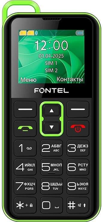 Телефон мобильный FONTEL FP110 черно-зеленый