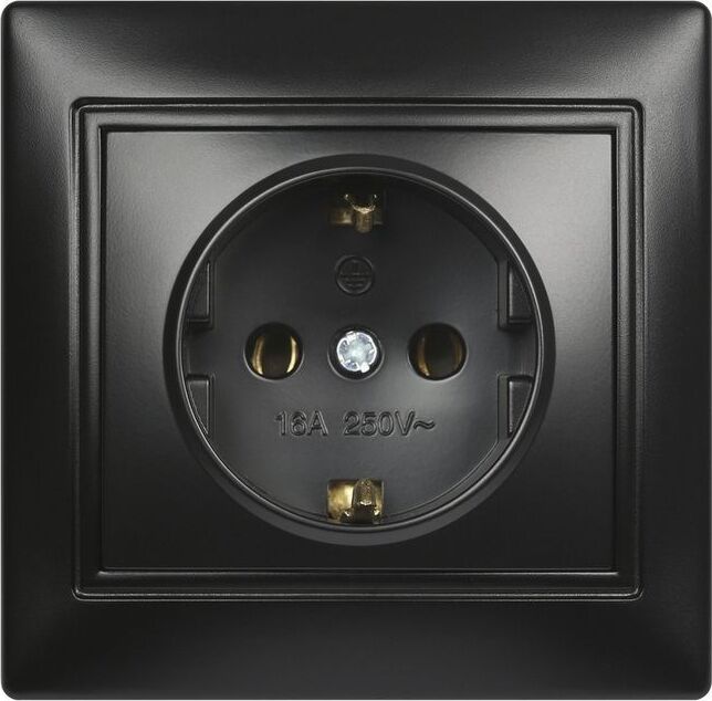 Розетка SMARTBUY (SBE-01b-16-S1-Z-c) Венера, 1-местная, черный