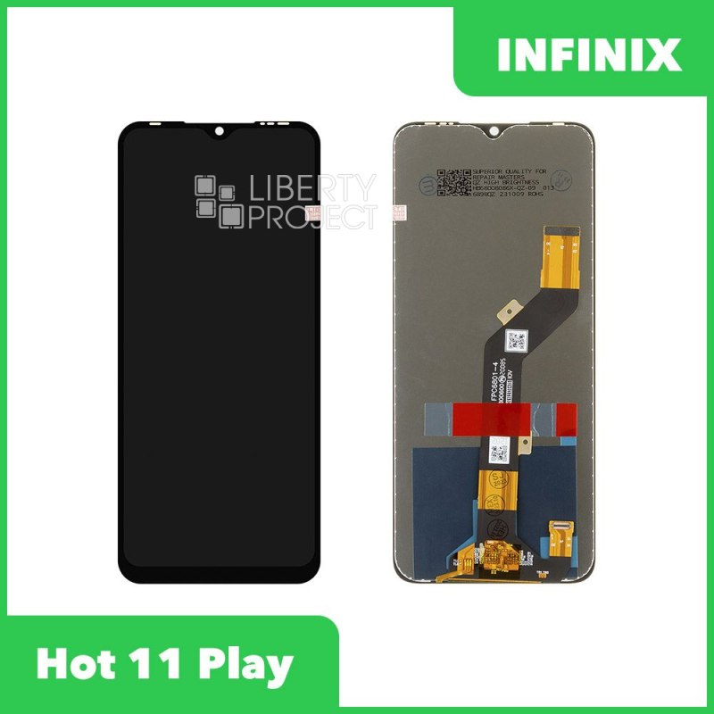 LCD дисплей для Infinix Hot 10 Play/11 Play (X688C/X688B) с тачскрином (черный) OR LCD