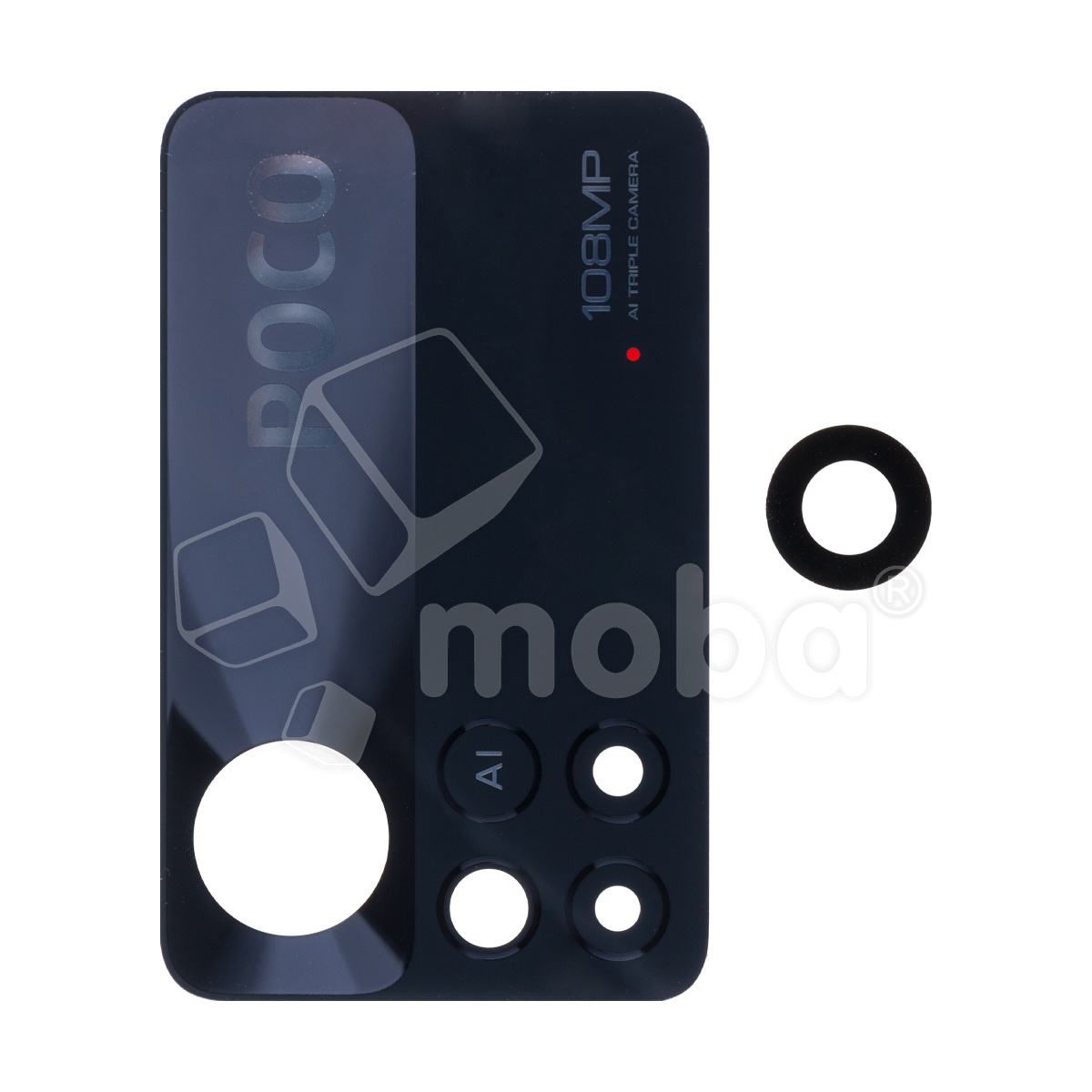 Стекло камеры для Xiaomi Poco X4 Pro 5G (2201116PG) (комплект 2 шт.) Черный