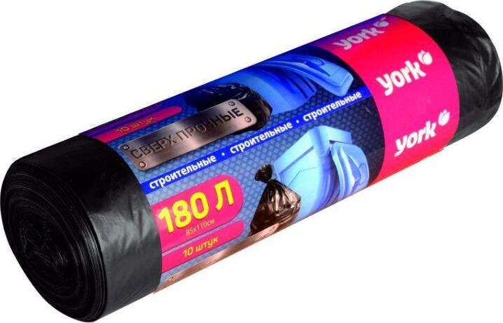 Мешки для мусора YORK строительный 180 л. (10 шт.) 902220