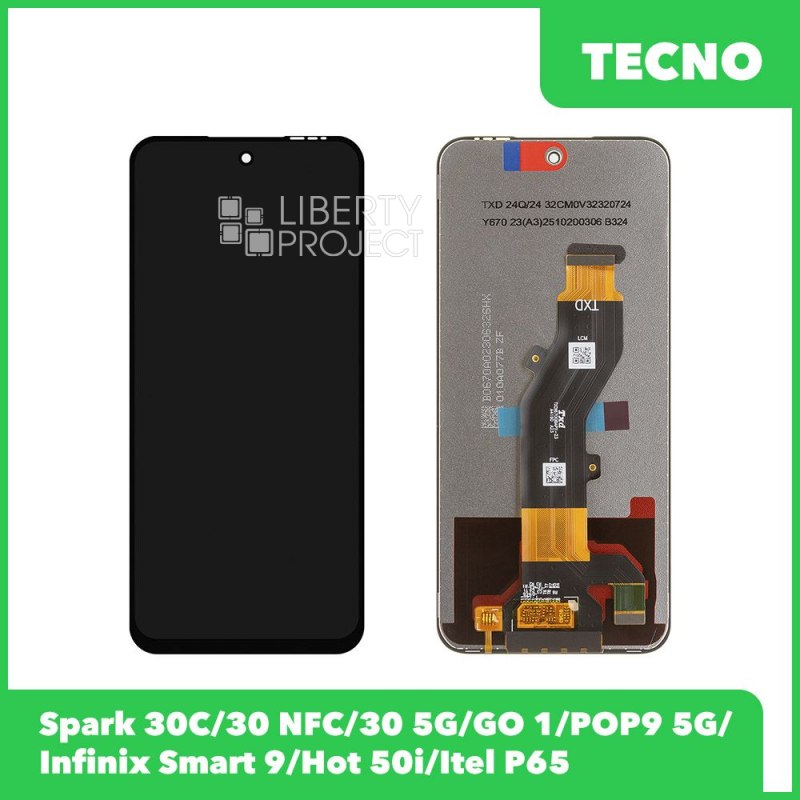 LCD дисплей для Tecno Spark 30C (KL5)/30 NFC/30 5G (KL8)/GO 1 (KL4)/POP9 5G (KL8h)/Infinix Smart 9 (X6532) / Hot 50i (X6531B)/Itel P65 (черный)