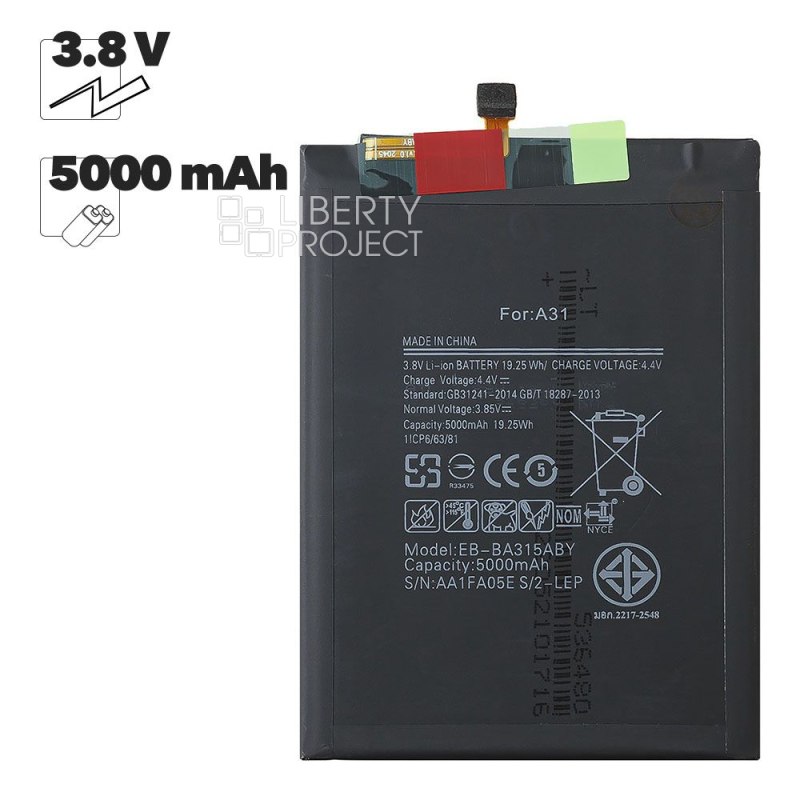 Аккумулятор (АКБ) Samsung SM-A315/A325 A31/A32/A22 (EB-BA315ABY) 100% Filling Capacity
