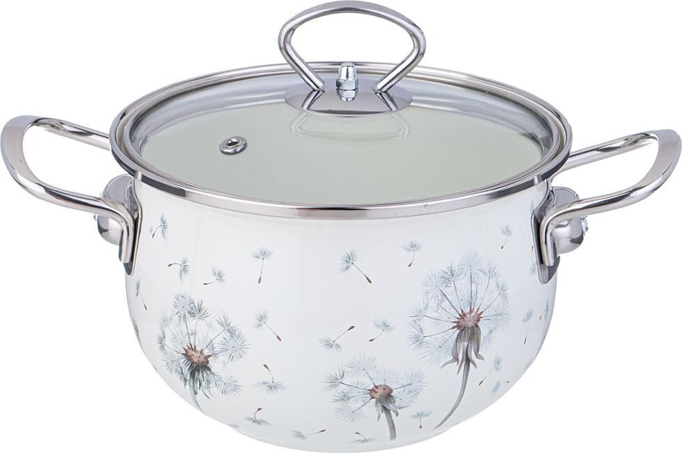 Кастрюля AGNESS 943-058 DANDELION со ст.крышкой 3,8л