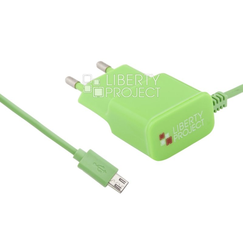 СЗУ "LP" Micro USB 2.1А (коробка/зеленое)