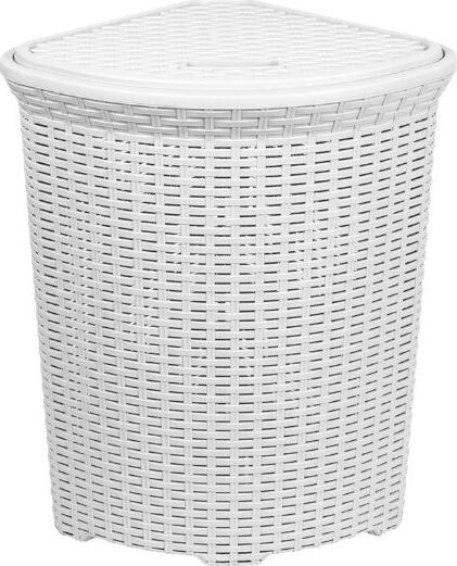 Корзина для белья VIOLET Ротанг 60л угловая (белый) 235006