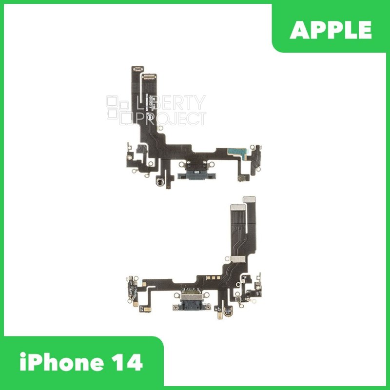 Шлейф/FLC iPhone 14 системный разъем/микрофон (черный)