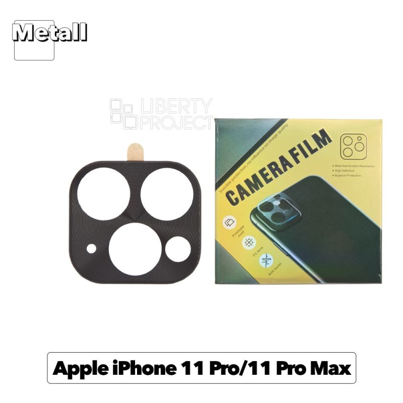 Накладка на модуль камер для iPhone 11 Pro/iPhone 11 Pro Max "Camera Film" металл. (черная)
