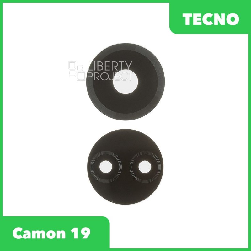 Стекло задней камеры для Tecno Camon 19 (CI6n) (без рамки) (черный)