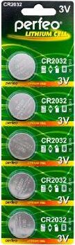 Элементы питания PERFEO CR2032-5BL LITHIUM (100)