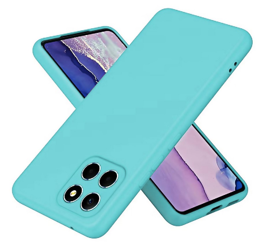 Силиконовая накладка без логотипа Silky soft-touch для Huawei Honor X8B бирюзовый