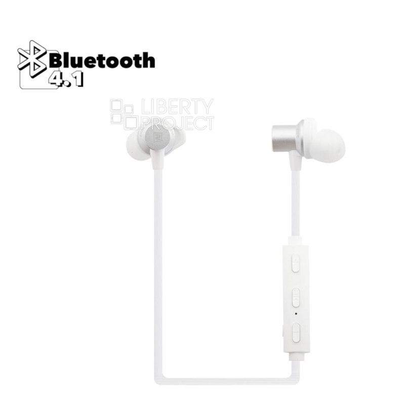 Bluetooth гарнитура REMAX RB-S7, BT4.1, внутриканальная, спорт, громкость +/- (белый)