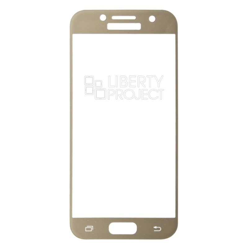 Защитное стекло Tempered Glass 3D для Samsung Galaxy A3 2017 (золотое)
