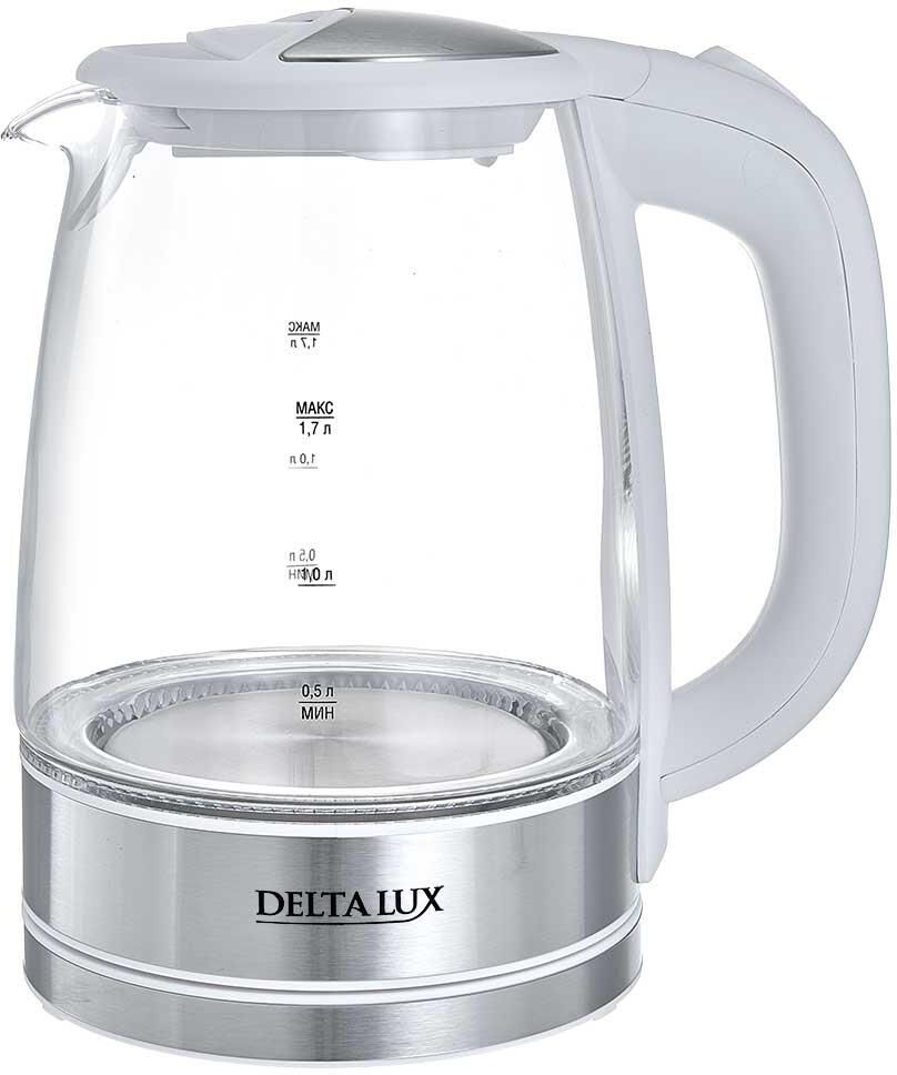 Чайник электрический DELTA LUX DL-1204W (1,7л. стекло)