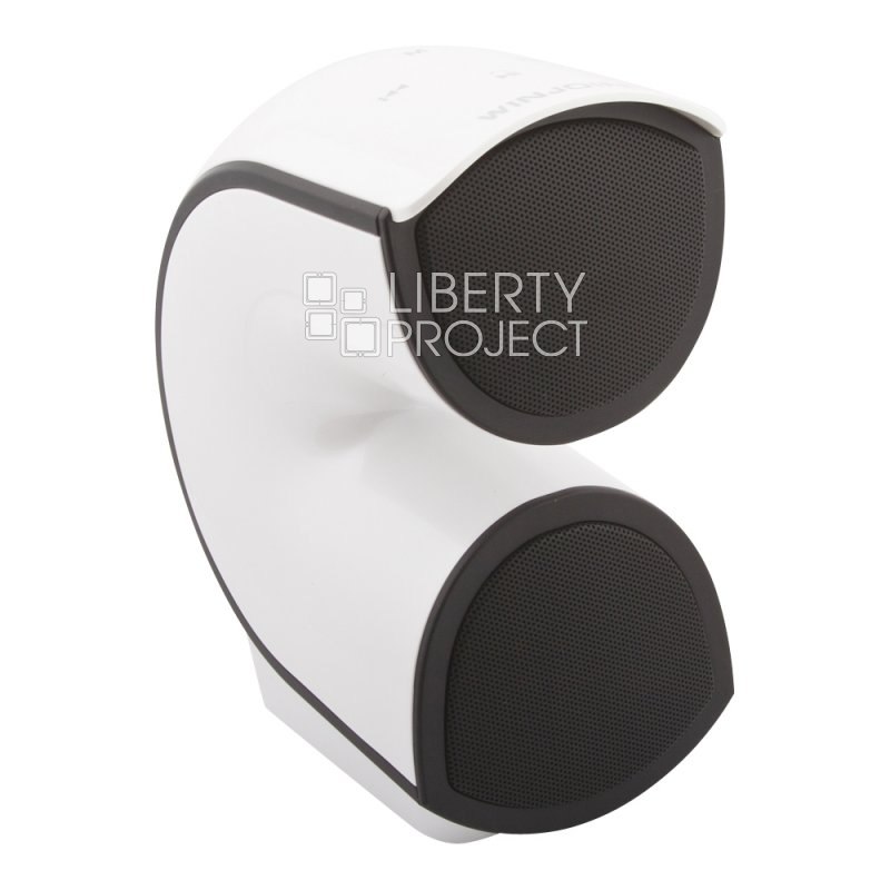 Колонка беспроводная Bluetooth "WINJOIN" Изогнутая труба USB/MicroSD/AUX (серебристая)