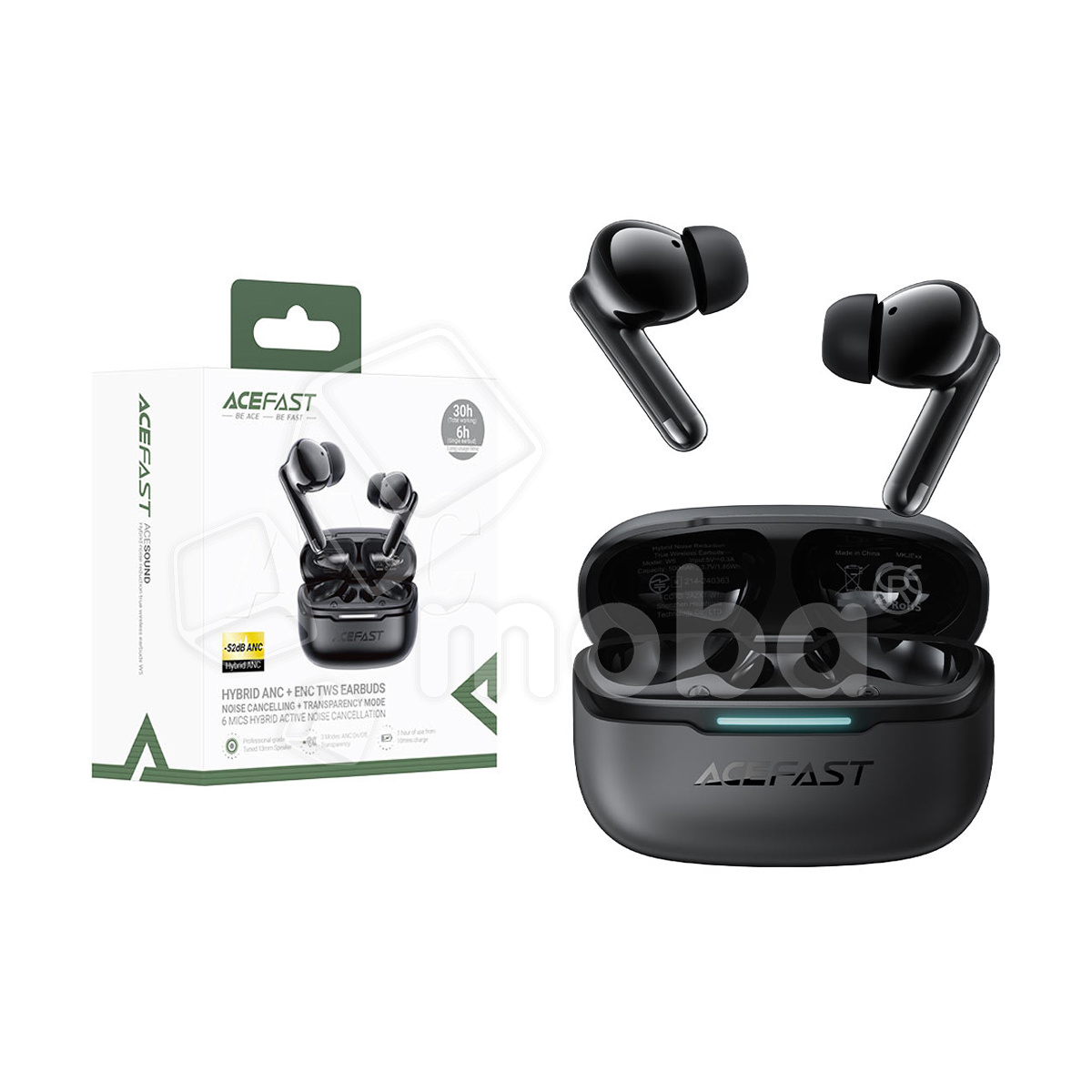 Беспроводные наушники Bluetooth Acefast W5 (TWS, вакуумные, ANC) Черный