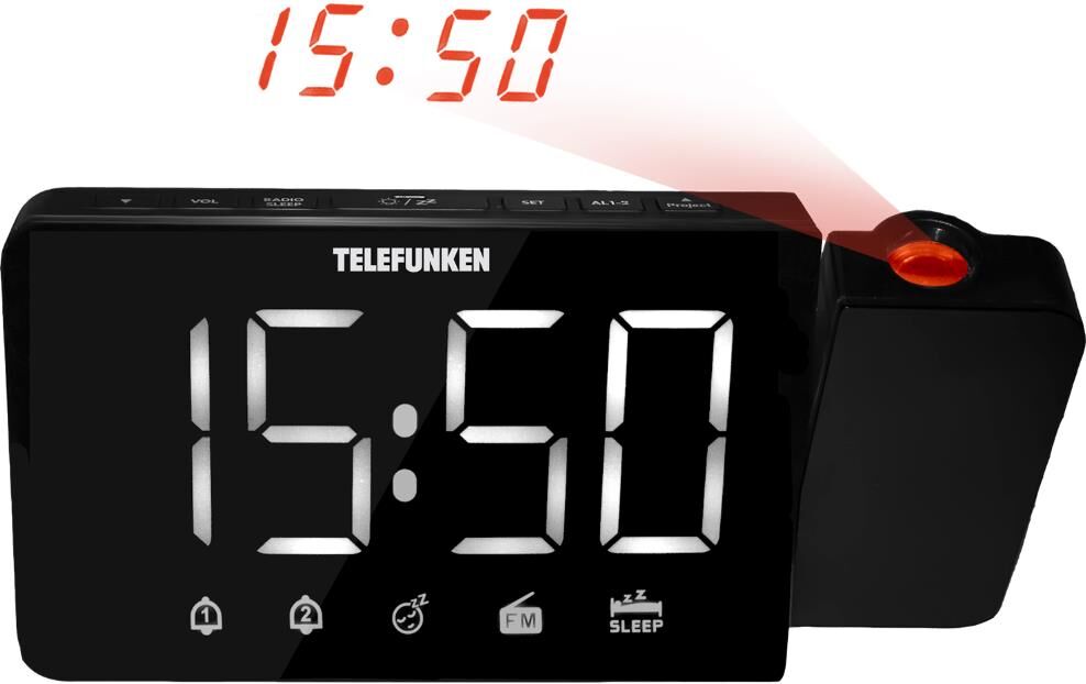 Радиочасы TELEFUNKEN TF-1709(черный с белым)