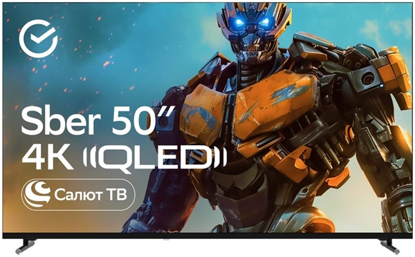 50" Телевизор Sber SDX-50UQ6000DBA 4K UltraHD QLED Салют ТВ 60 Гц EAC