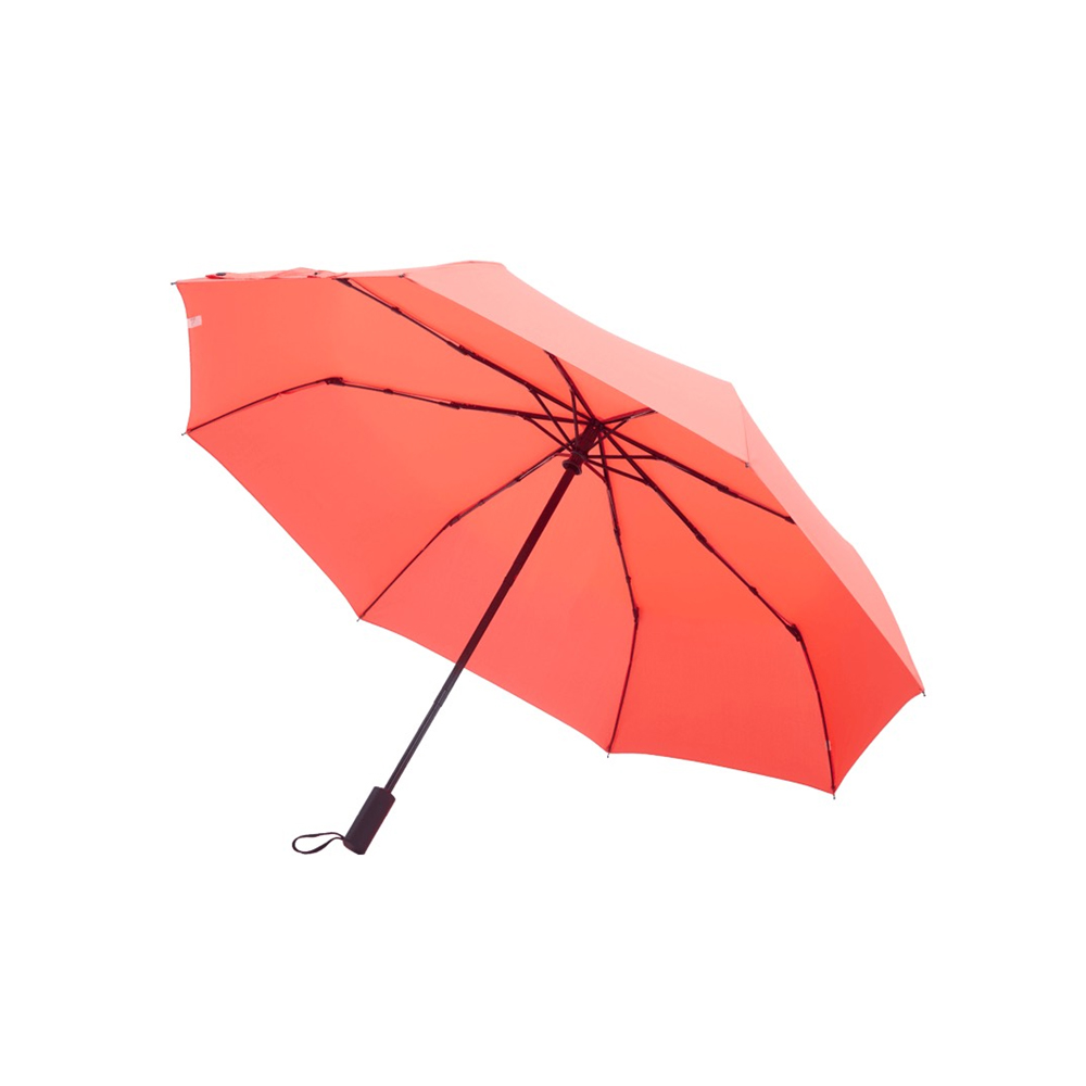 Зонт RiSETIME, Three-fold Eight-frame Automatic Umbrella, автоматический, складной, цвет: коралово-оранжевый