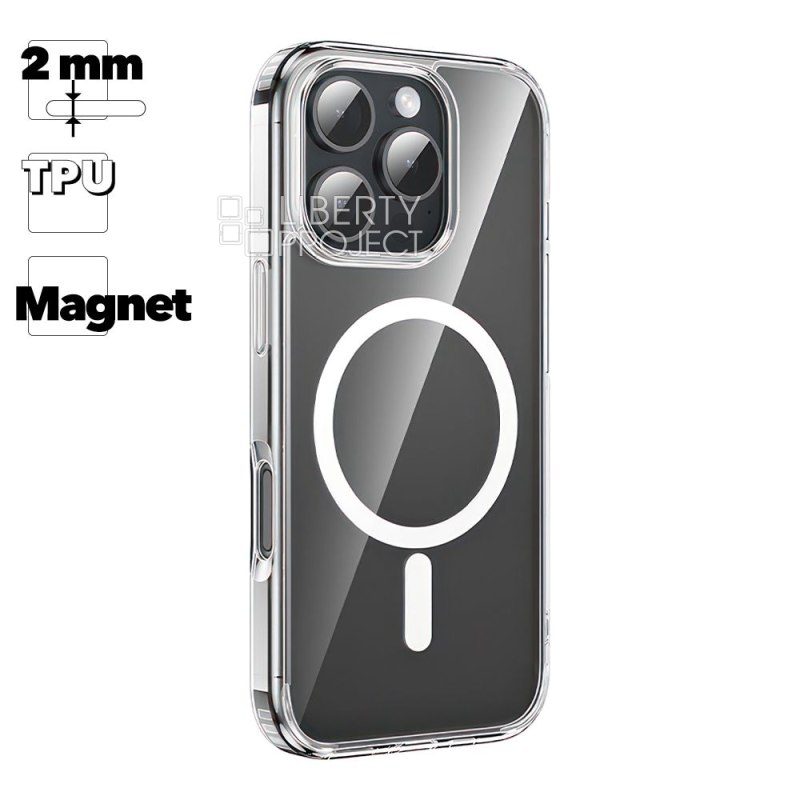 Чехол HOCO Magnetic для Apple iPhone 16 Pro, TPU (прозрачный)