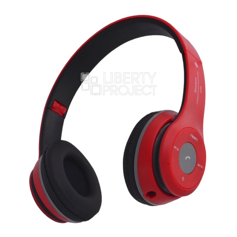Bluetooth гарнитура "LP" накладная B460 (красная/коробка)
