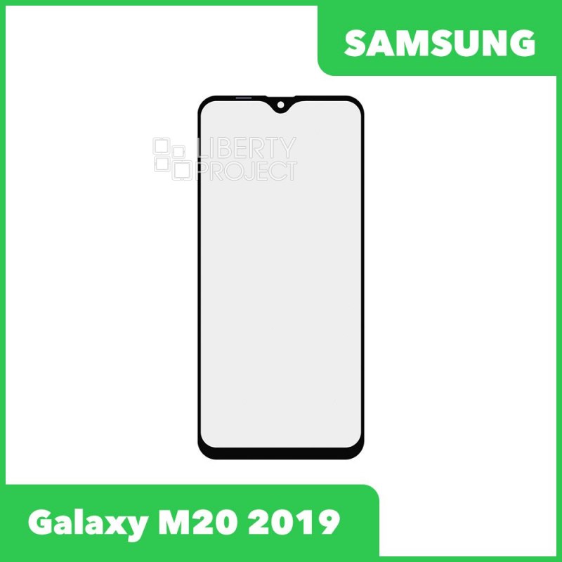 Стекло + OCA плёнка для переклейки Samsung M205F Galaxy M20 2019 (черный)