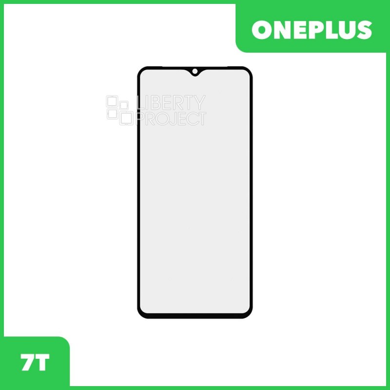 Стекло + OCA плёнка для переклейки OnePlus 7T (черный)