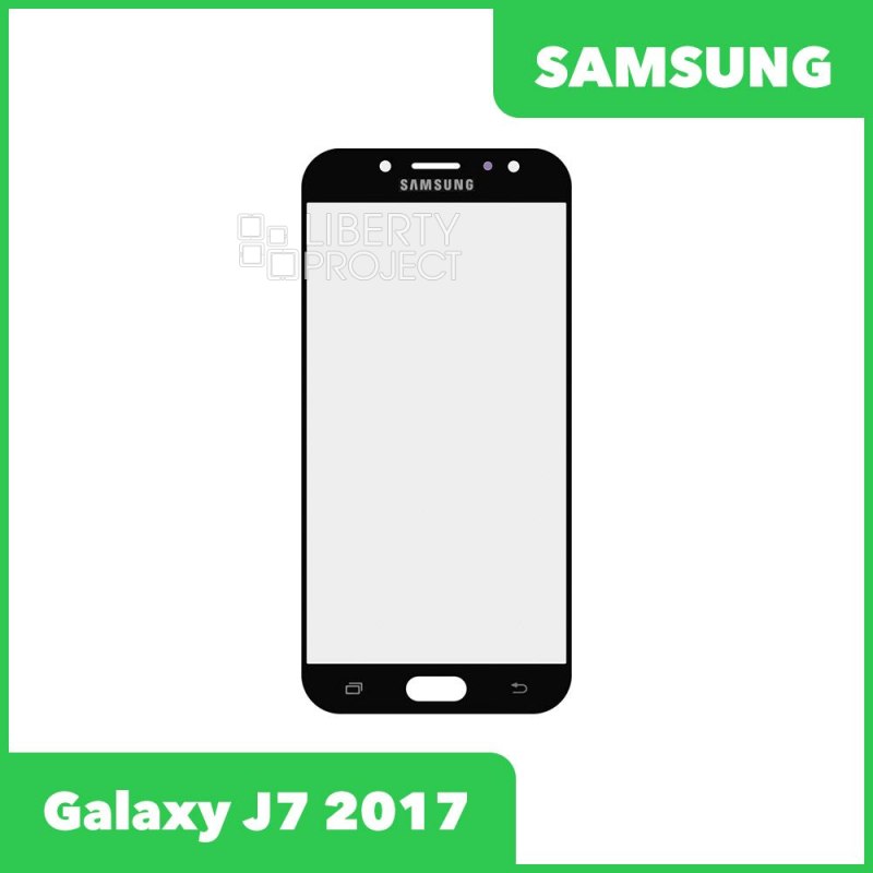 Стекло + OCA плёнка для переклейки Samsung J730 Galaxy J7 (2017) (черный)