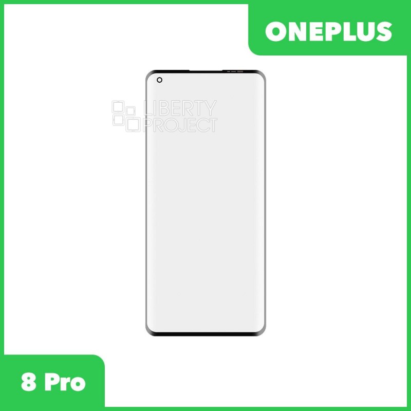 Стекло + OCA плёнка для переклейки OnePlus 8 Pro (черный)