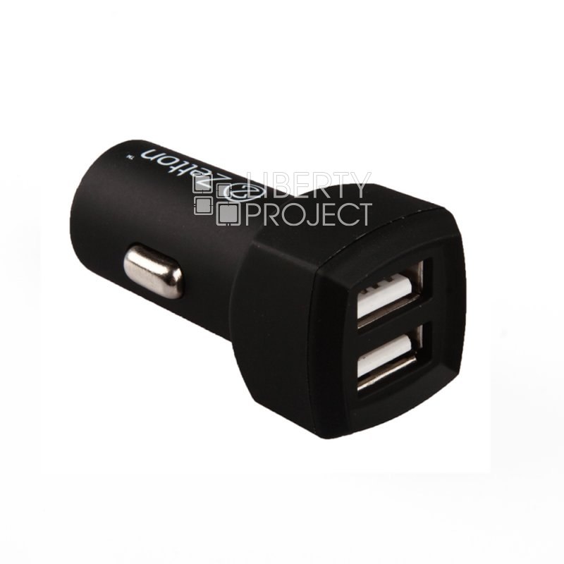 АЗУ с двумя выходами USB ток зарядки 3,1А Zetton (ZTCC3A2U)