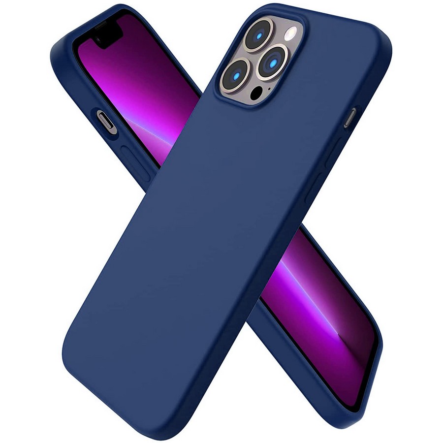 Силиконовая накладка тонкая для Apple iPhone 13 Pro (6.1) темно-синий