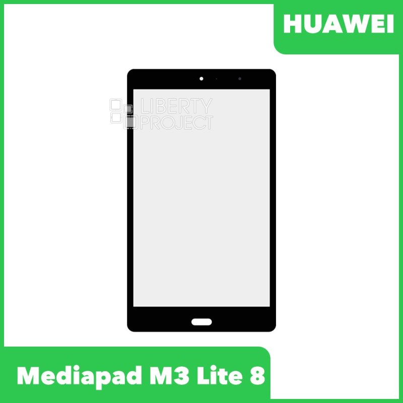 Стекло + OCA плёнка для переклейки Huawei Mediapad (CPN-L09) M3 Lite 8 (черный)
