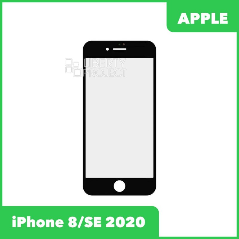 G+OCA PRO стекло + рамка для IPhone 8/SE 2020 олеофобное покрытие (черный)