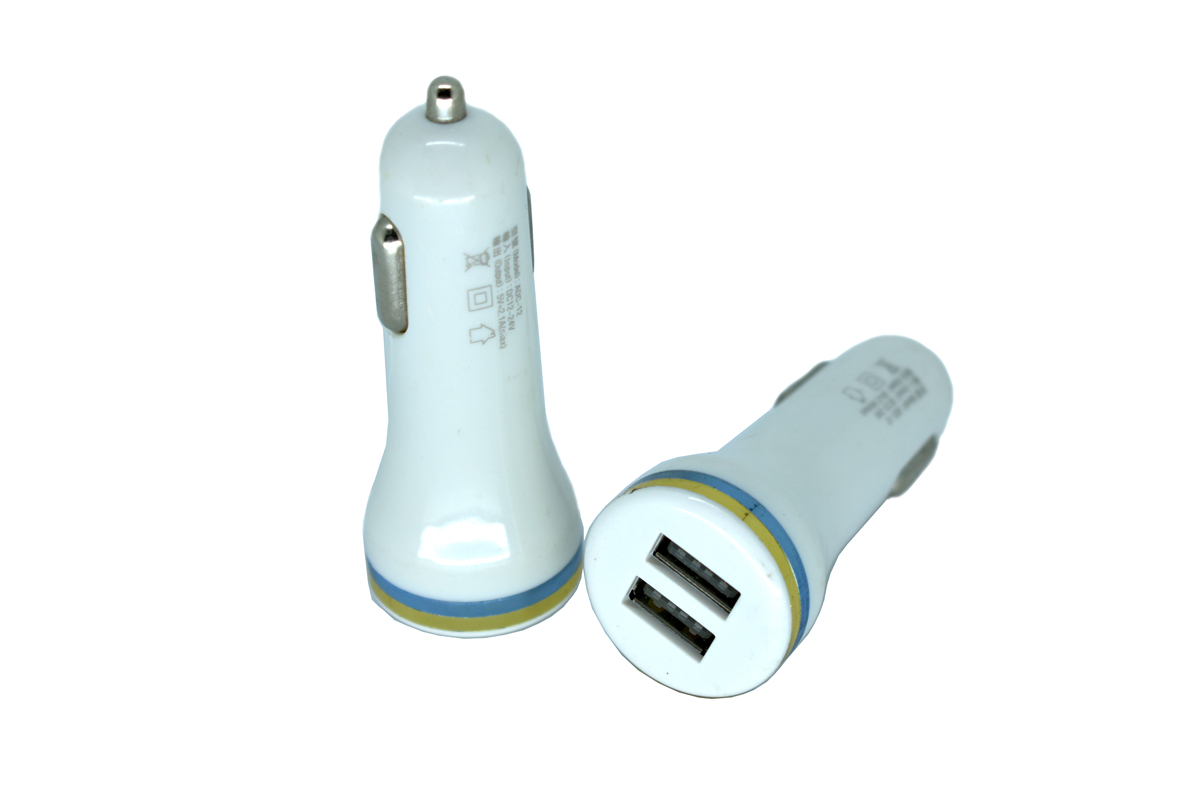 Зарядное устройство АЗУ USB Блок с 2-я портами (длинный) Белый