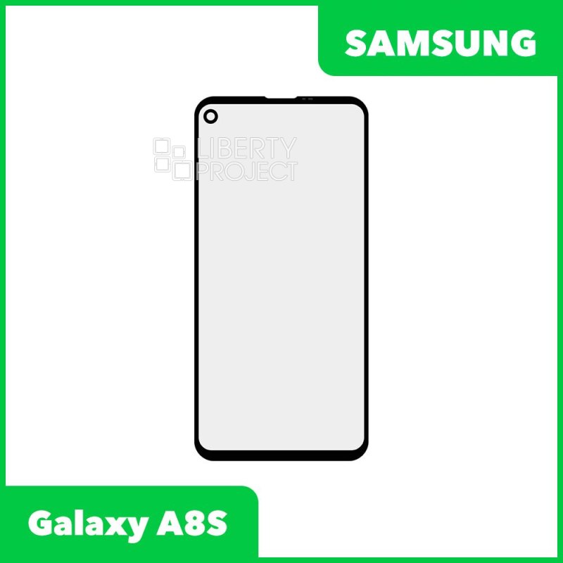 Стекло + OCA пленка для переклейки Samsung Galaxy A8S (черный)