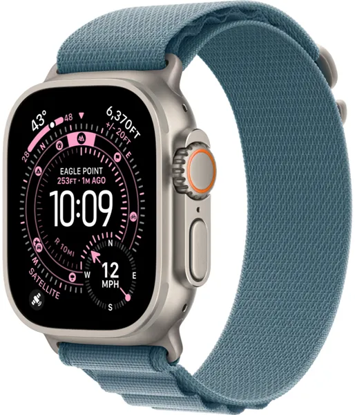 Apple Watch Ultra 3 (2025) GPS + Cellular, 49 мм, корпус из бежевого титана, ремешок Alpine (M) цвета blue (голубой) MEWM4