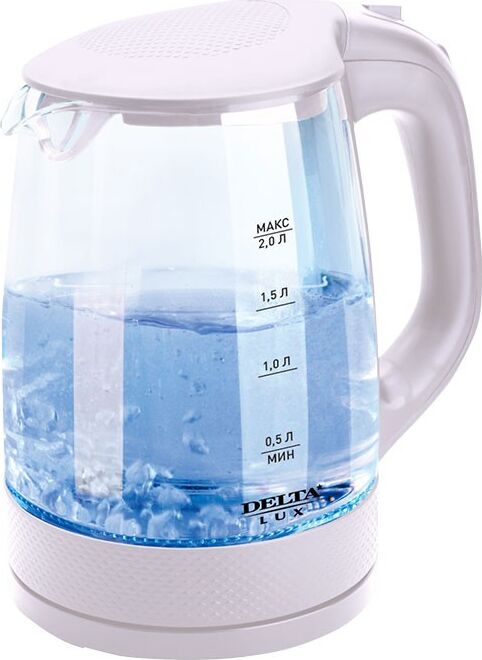 Чайник электрический DELTA LUX DL-1058W белый стекло