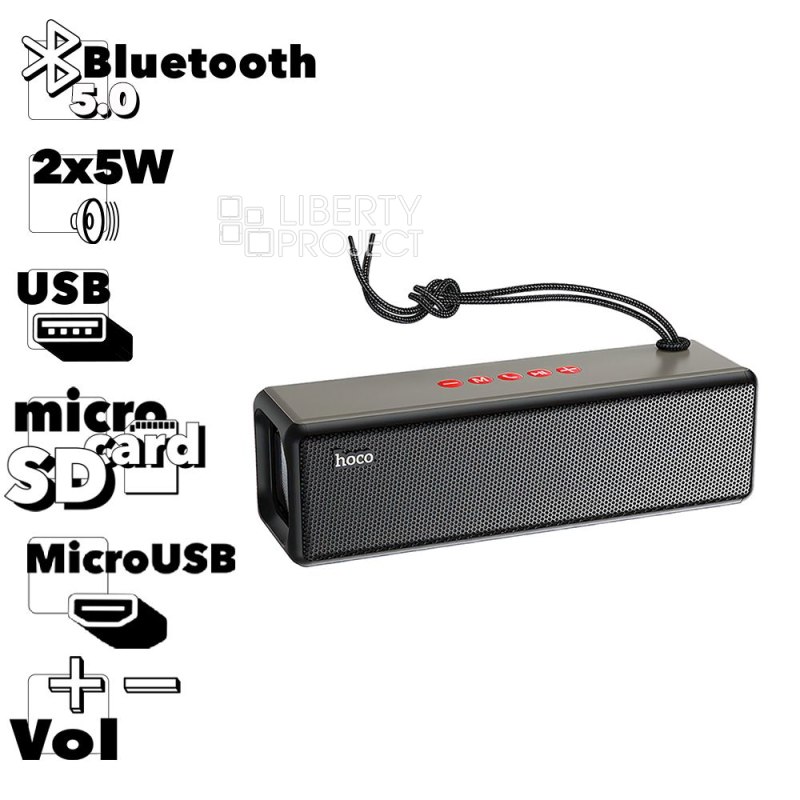 Bluetooth колонка HOCO HC3 Bounce BT5.0, 2x5W, AUX/TWS/FM/microSD/USB, IPX4 (черный)