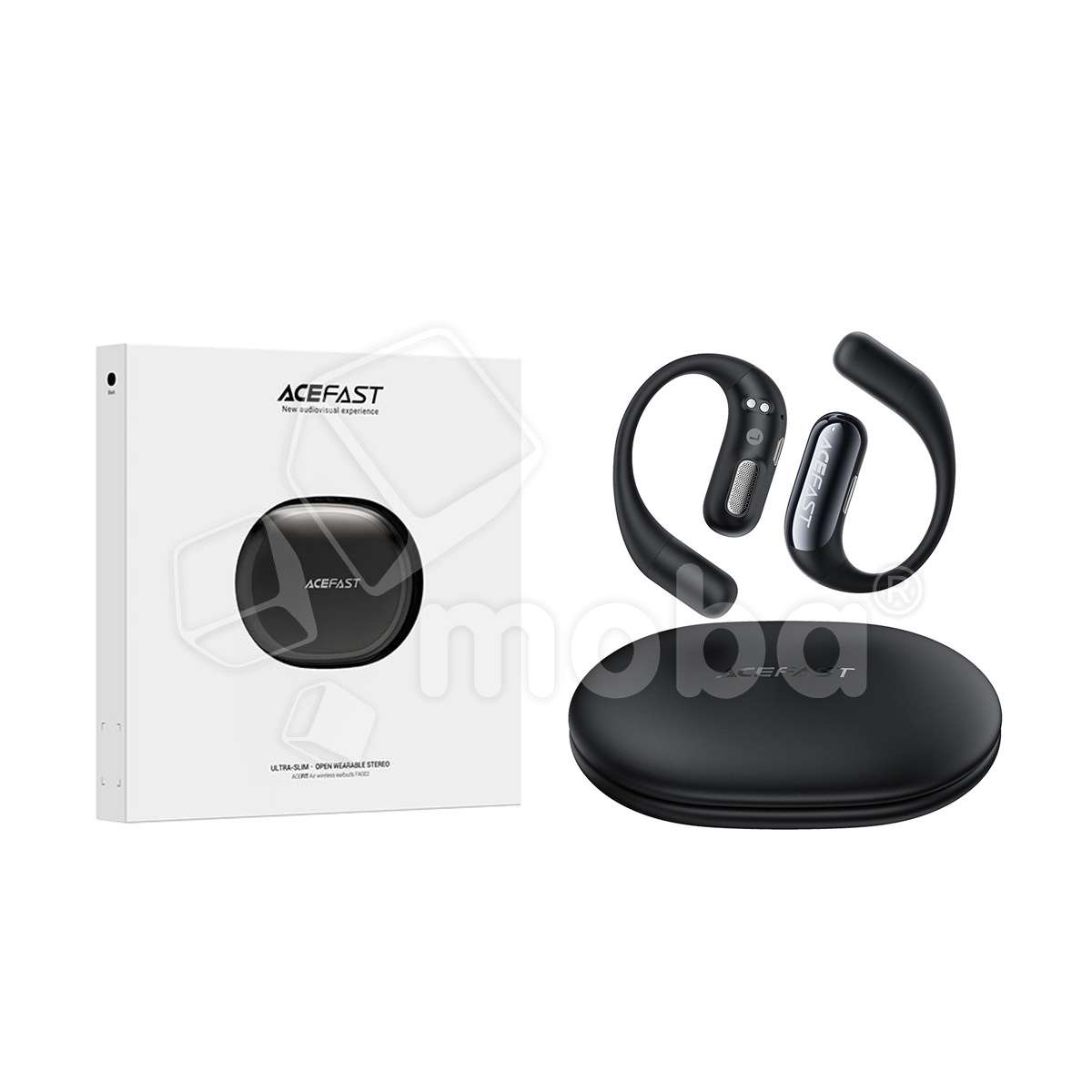 Беспроводные наушники Bluetooth Acefast FA002 (TWS, накладные с ушным креплением, ANC) Черный