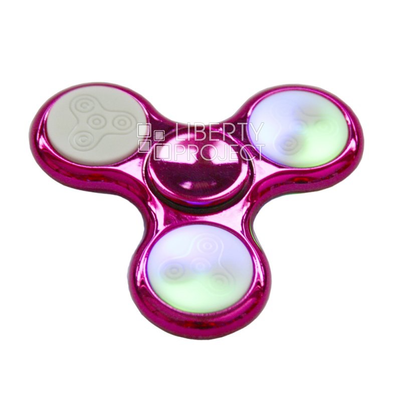 Игрушка антистресс Hand Spinner со светодиодами металлизированое покрытие (пластик/цветные/коробка)