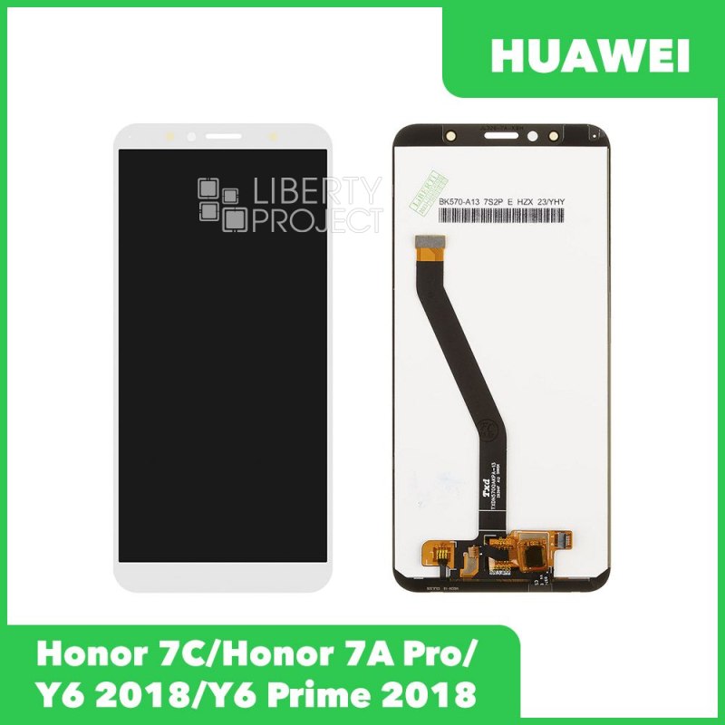 LCD дисплей для Huawei Honor 7C/7A Pro/Y6 2018/Y6 Prime 2018 с тачскрином (белый)