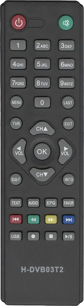 Пульт Huayu H-DVB03T2 для DVB-T2 ресивера