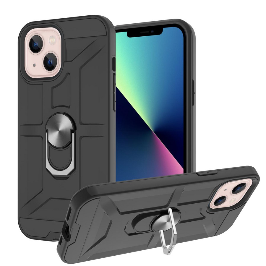 Противоударная накладка Armor Case с кольцом для Apple iPhone 14 Max (6.7) черный