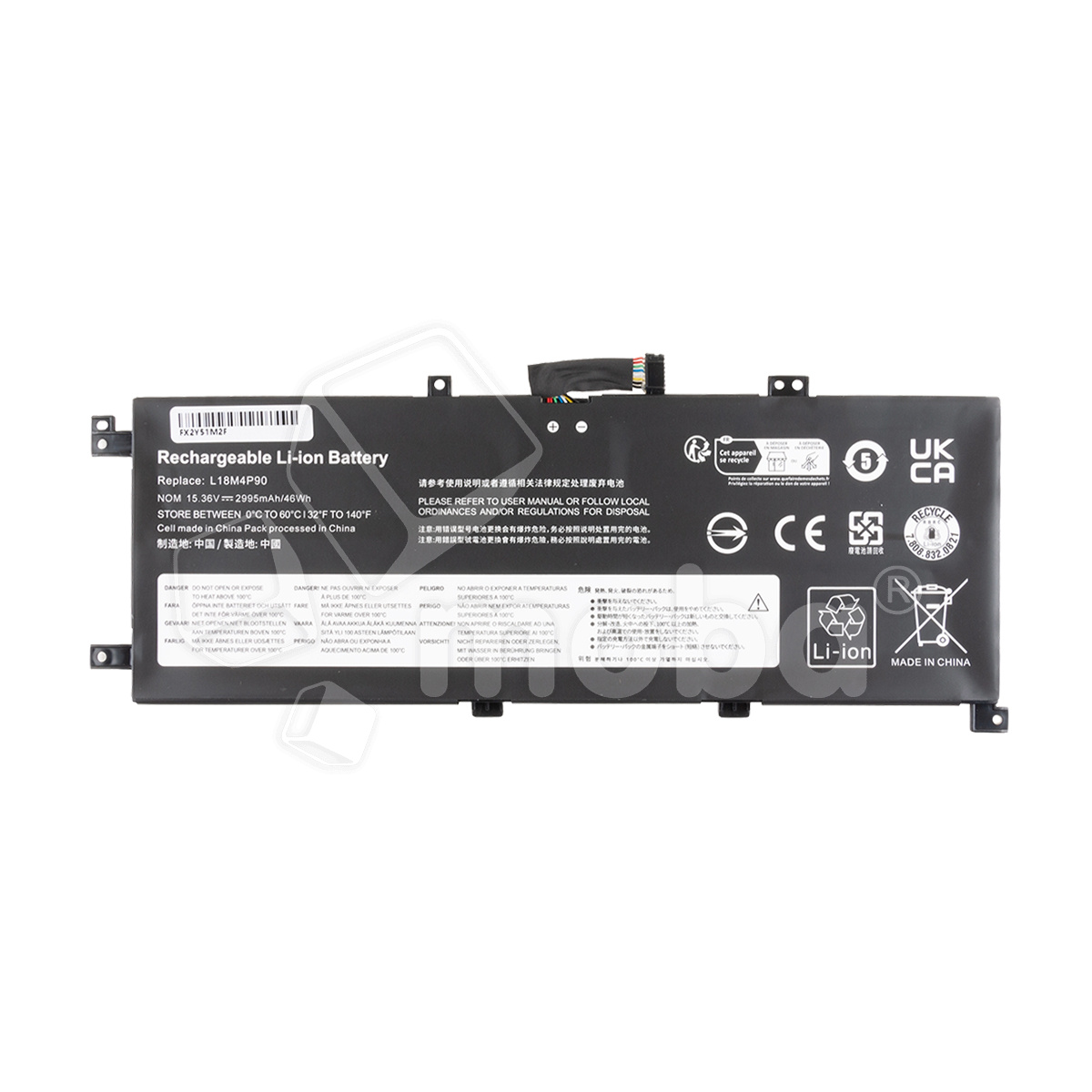 Аккумуляторная батарея для ноутбука Lenovo ThinkPad L13 Yoga, L13 Gen 2 (L18M4P90) 2900 mAh