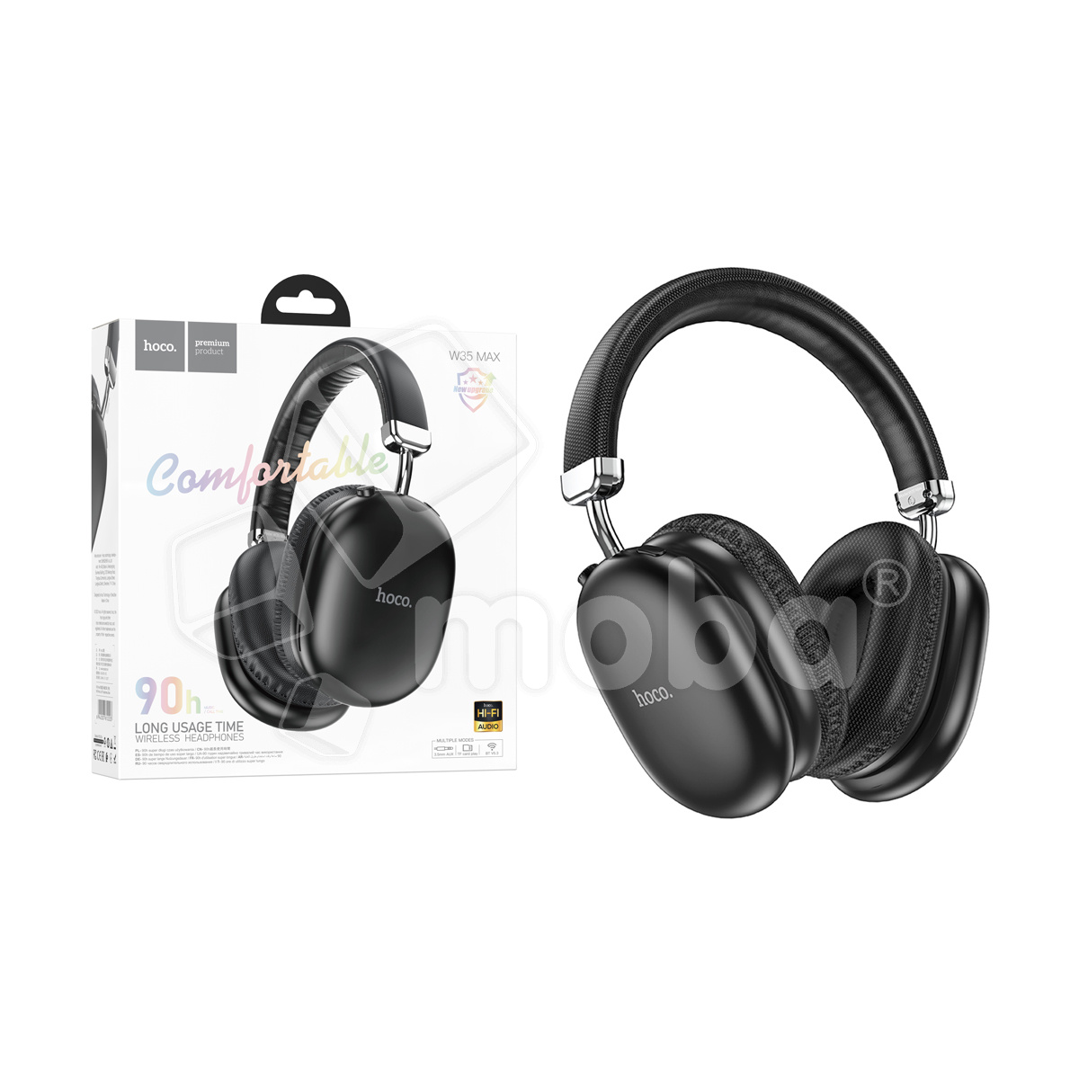 Беспроводные наушники Bluetooth Hoco W35 Max (накладные, усиленная батарея) Черный