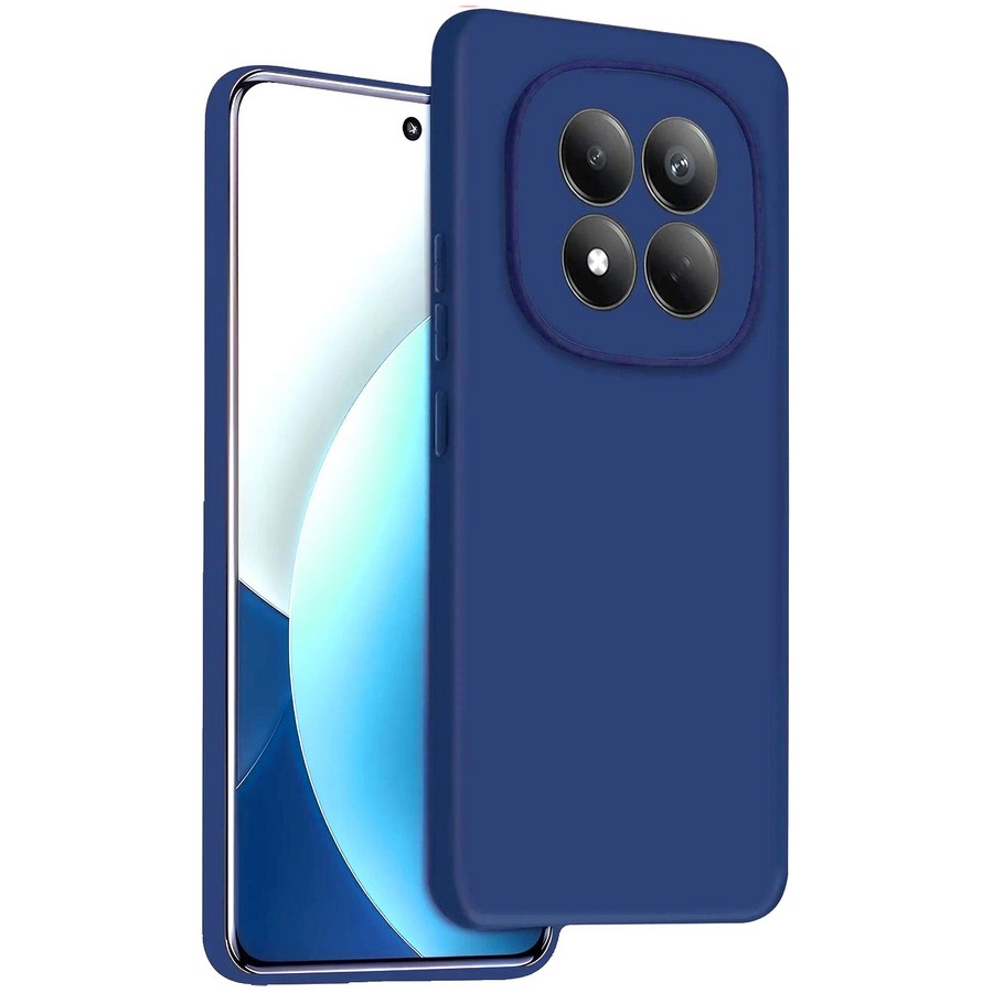 Силиконовая накладка без логотипа Silky soft-touch для Xiaomi Redmi Note 15 4G синий