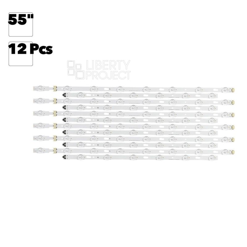 Светодиодная подсветка для телевизоров 55" S 5U75 55 FL L8 S 5U75 55 FL R6 (комплект 12 шт.)